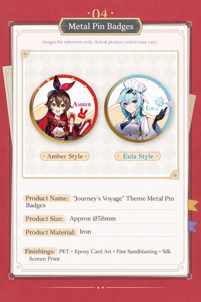 Genshin Impact Journey's Voyage badge size material and finishing details