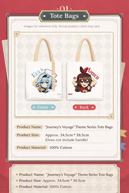 Genshin Impact Journey's Voyage tote bag size material and design details