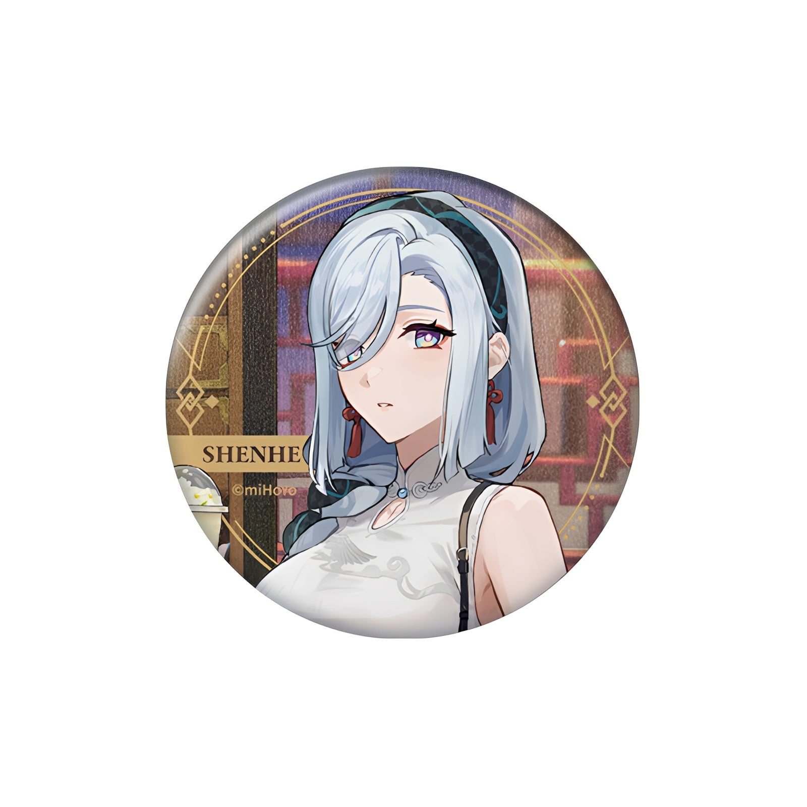 Genshin Impact Joyful Hearts series Shenhe badge collectible pin tin metal design