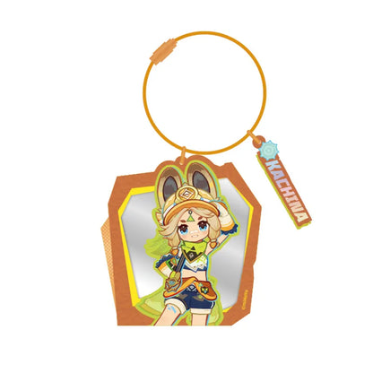 Genshin Kachina acrylic keychain mirror from the Nation of Pyro Series with hanging display design and colorful Natlan themed artwork