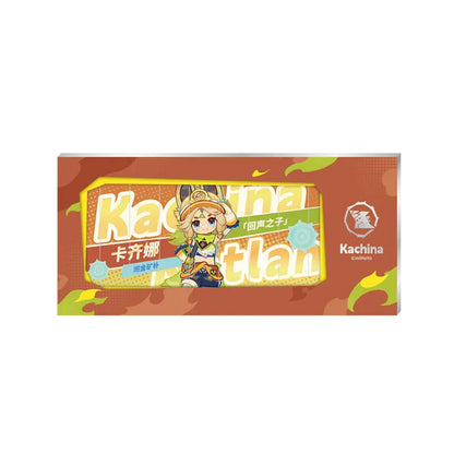 Kachina raffle ticket from the Nation of Pyro Series featuring collectible layered card design and colorful Natlan themed artwork