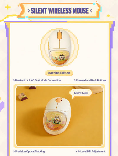 Genshin Impact Kachina wireless mouse specifications with Bluetooth and 2.4G connectivity support