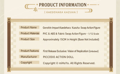Kaedehara Kazuha action figure included parts and accessories
