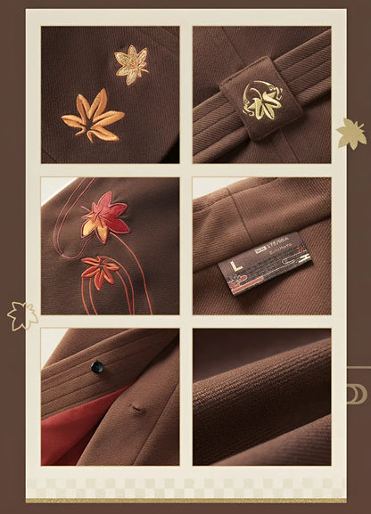 Kaedehara Kazuha casual jacket sleeve embroidery detail