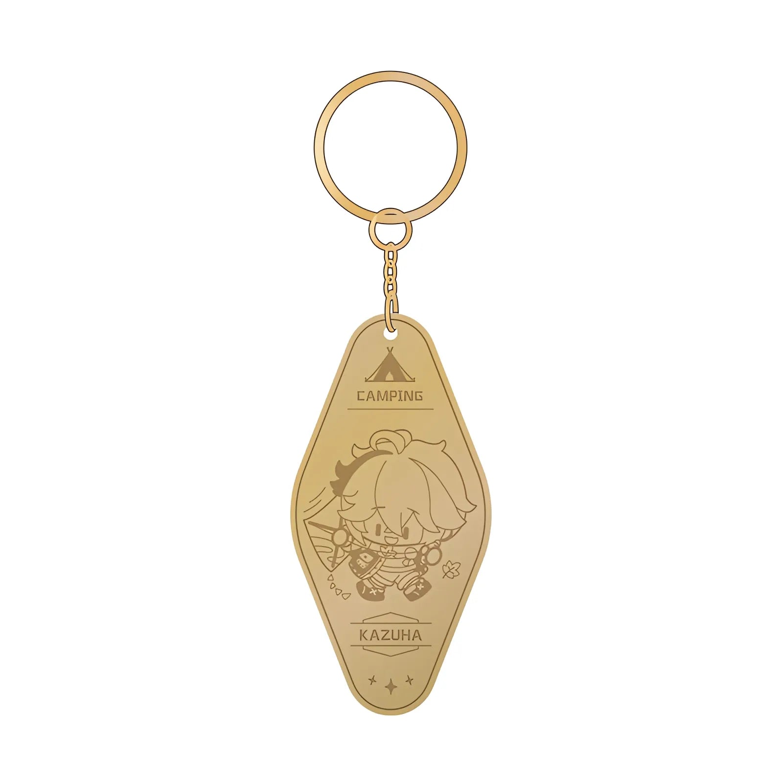 Genshin Impact Kaedehara Kazuha camping series metal keychain chibi design enamel pendant accessory