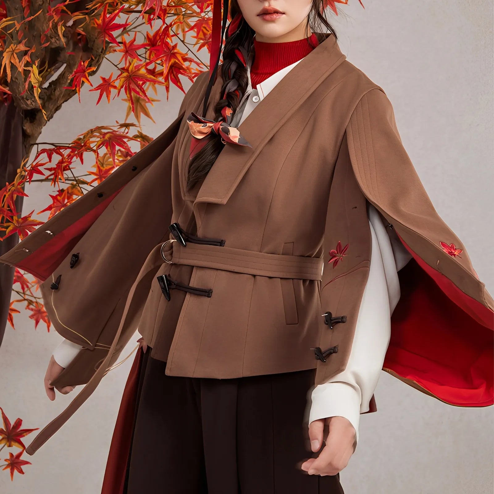 Genshin Kaedehara Kazuha themed impression casual jacket autumn outfit front view