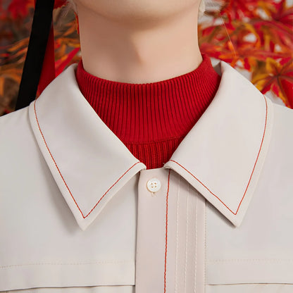 Genshin Kazuha themed shirt with maple leaf embroidery and relaxed silhouette