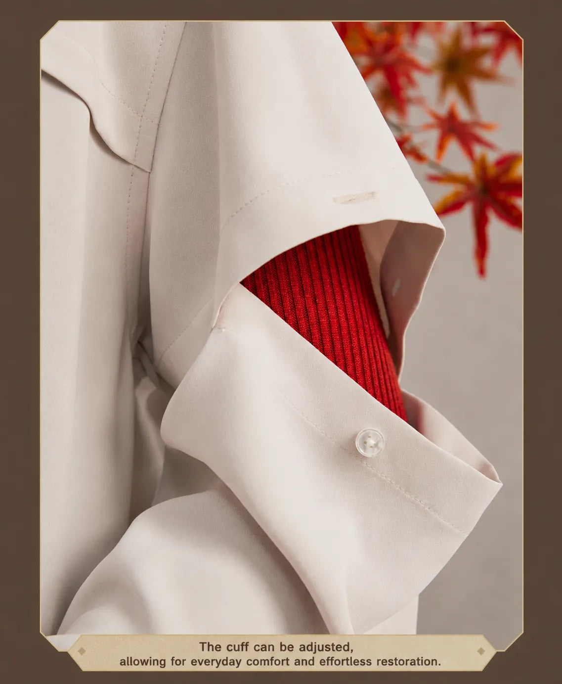 Kaedehara Kazuha themed long sleeve shirt sleeve structure and relaxed fit detail