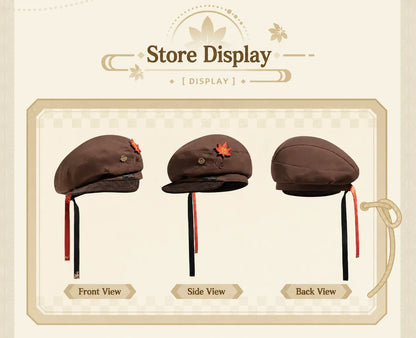 Kaedehara Kazuha beret side profile display with ribbon accents
