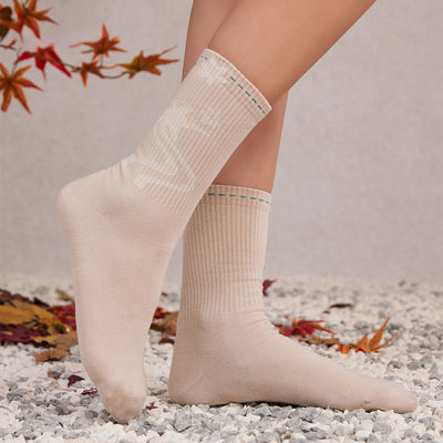 Genshin Kaedehara Kazuha themed impression series socks with maple leaf embroidery and red brown color design