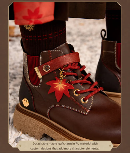 Side profile of Kaedehara Kazuha ankle boots with textured sole