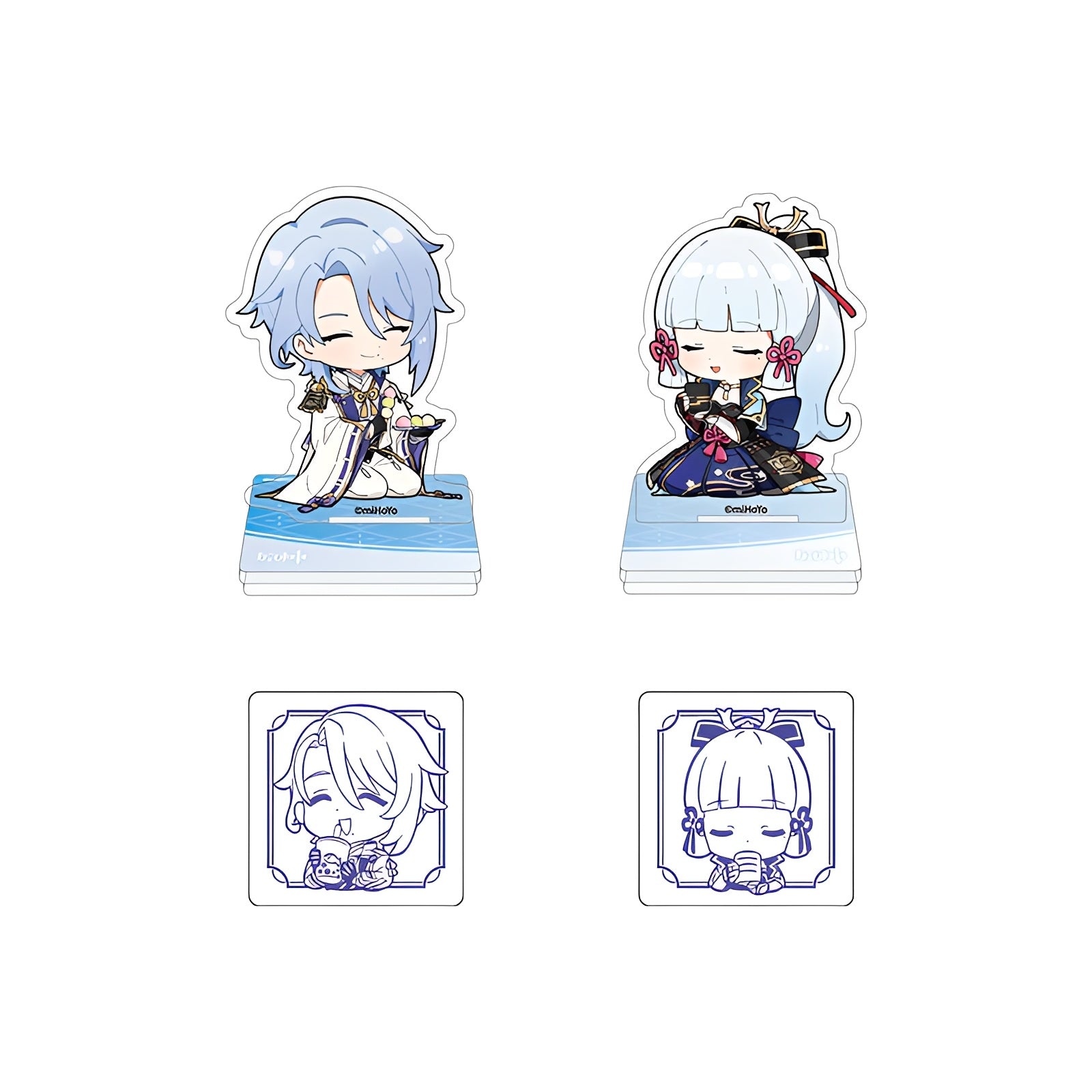 Genshin Impact Kamisato Ayato acrylic stamp display chibi character clear acrylic collectible