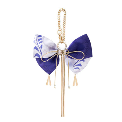 Genshin Impact Kamisato Ayato Butterfly Bow Hair Accessory Charm on white background
