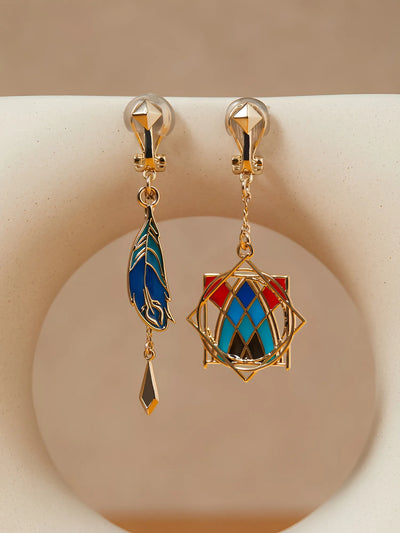 asymmetrical design of Kaveh clip-on earrings