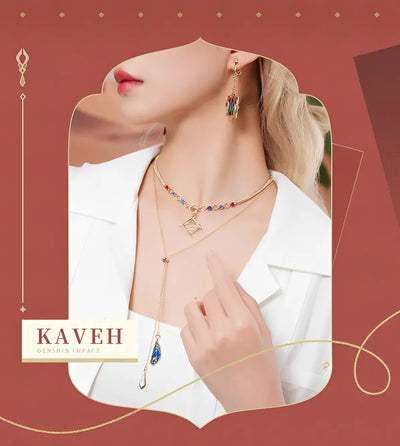 Kaveh necklace crystal color accents
