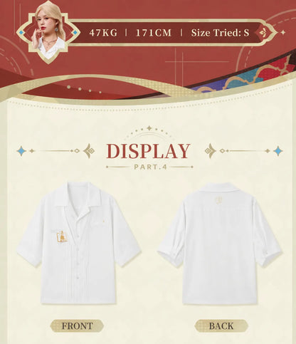 kaveh shirt warm red and beige color comparison display