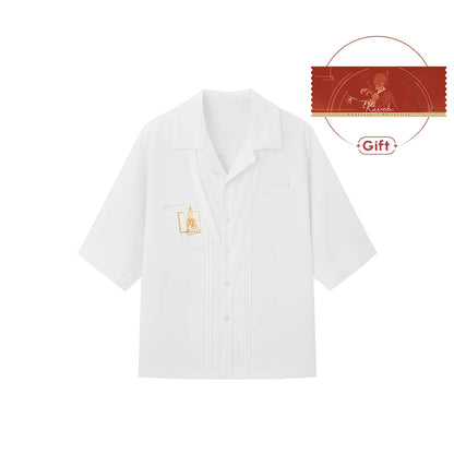genshin kaveh short sleeve shirt warm red isolated white background