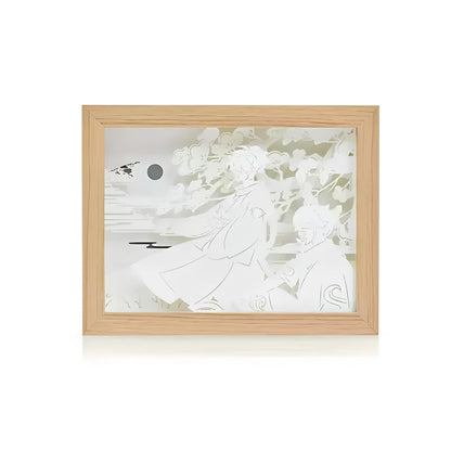 Genshin Impact Kaedehara Kazuha layered art paper shadow lamp with warm glow lighting and rechargeable battery, decorative anime collectible light