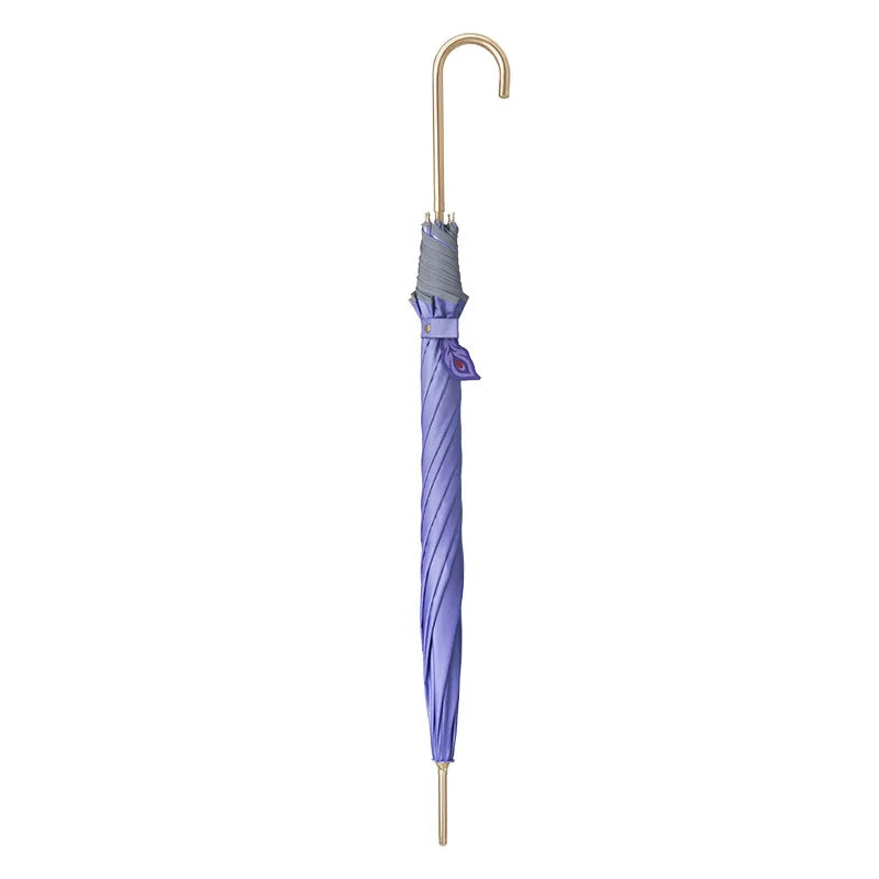 Keqing long handle umbrella from Genshin featuring rain activated dark pattern design and elegant purple canopy