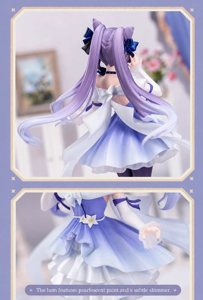 Keqing figure dress, twin-tail hair and pearlescent finish details