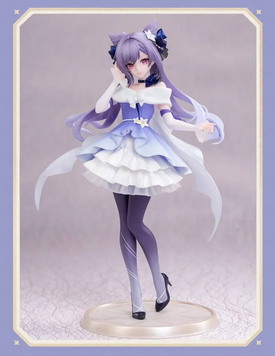 Keqing 1/8 scale figure hair, ribbons and dress detail display