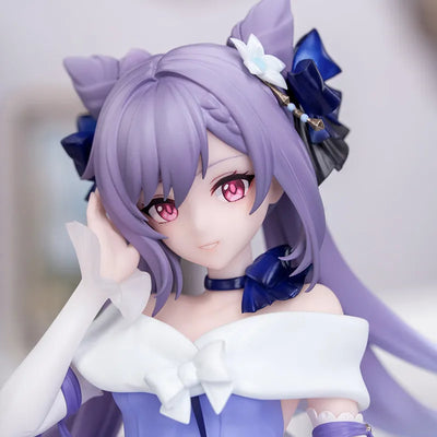 Genshin Impact Keqing figure in lavender and white Resplendent Feast dress