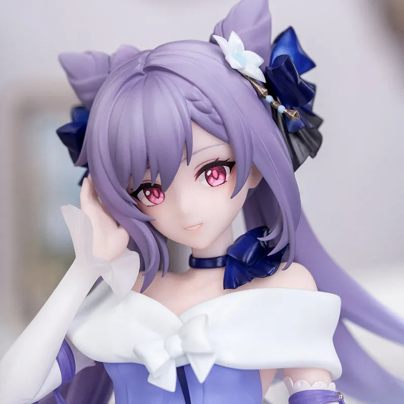 Genshin Impact Keqing figure in lavender and white Resplendent Feast dress