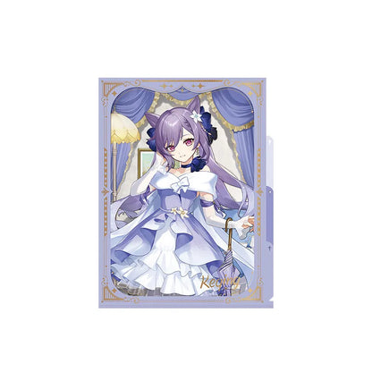 Keqing multi layer file folder from Genshin Resplendent Feast collection featuring elegant purple themed illustration