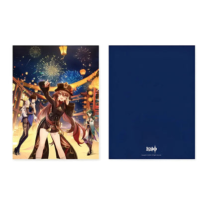 Front design of Genshin Impact Kettle Alchemy Room PP file folder with Albedo and Lisa illustration