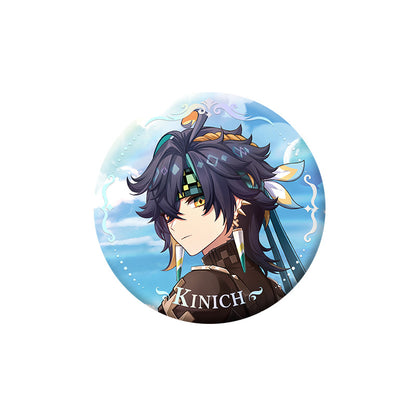 Genshin Impact Kinich B version character badge with holographic finish and themed artwork