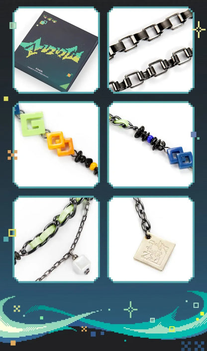 Necklace accessory details from multiple angles
