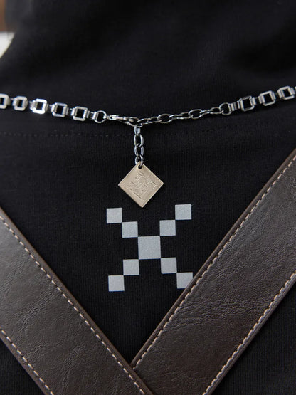 Character themed necklace showcasing custom metal charm and decorative accents