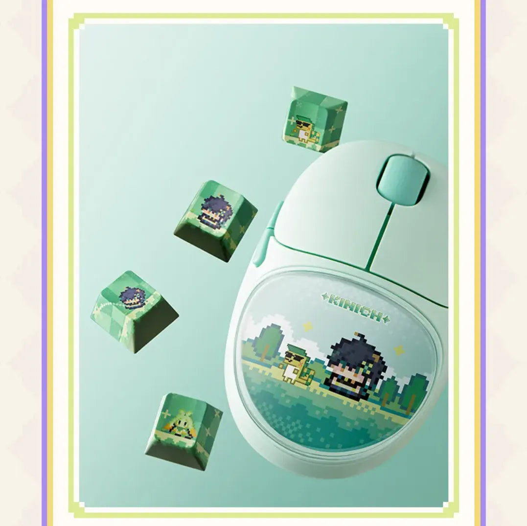 Genshin Impact Kinich embroidery sticker set specifications with hook and loop backing design