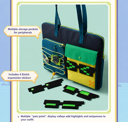 Genshin Impact Kinich laptop bag specifications with Oxford fabric and padded interior structure