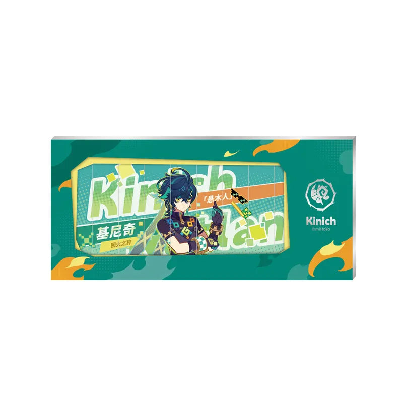 Genshin Kinich raffle ticket from the Nation of Pyro Series featuring collectible layered card design and Natlan themed artwork