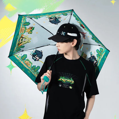 Kinich Themed Folding Umbrella UPF 50 Plus Sun Protection