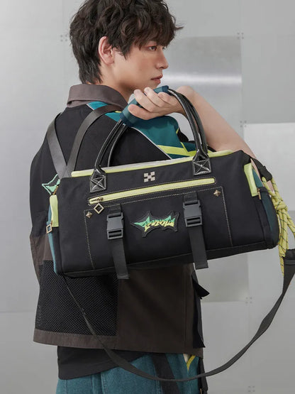 Kinich themed sports travel bag carried as a shoulder bag