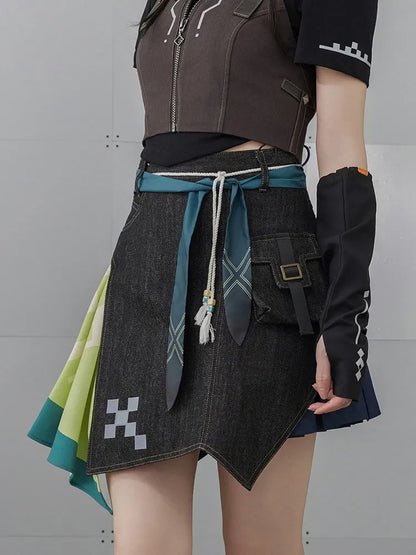Genshin Impact Kinich skirt back view design and fabric details