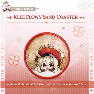 Genshin Impact Klee flowy sand coaster with glitter liquid effect display scene