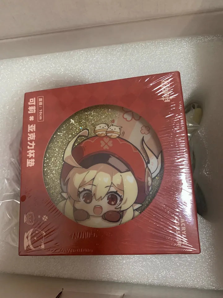 Genshin Impact Klee Flowy Sand Coaster – Acrylic Glitter Design