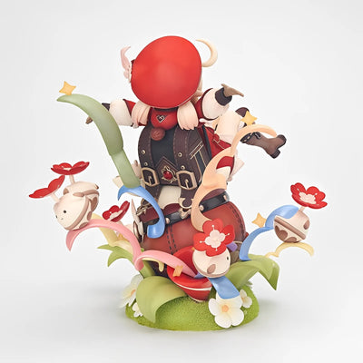 Genshin Impact Klee figure side view showing dynamic pose and backpack details