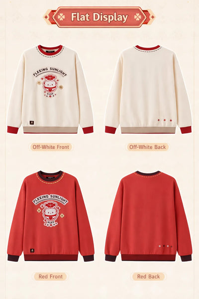 Genshin Impact Klee sweatshirt fabric cuff embroidery and label details