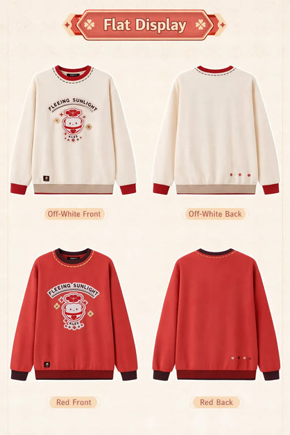 Genshin Impact Klee sweatshirt fabric cuff embroidery and label details