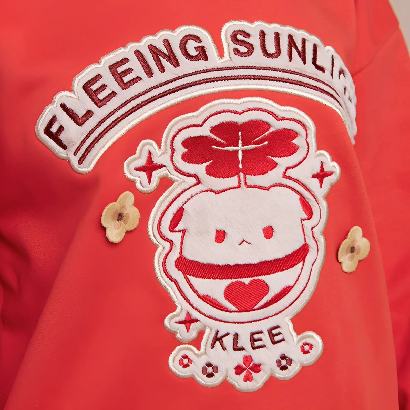 Genshin Impact Klee sweatshirt flat display front and back comparison