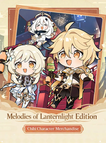 Genshin Impact Lantern Rite chibi series overview showing badges and standees across festive designs