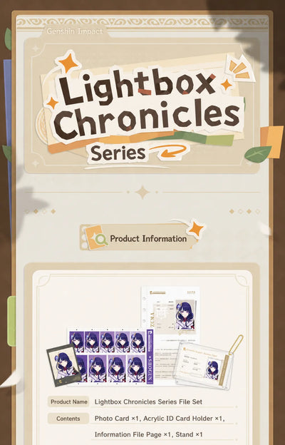 Genshin Impact Lightbox Chronicles Series Archive File Set Overview