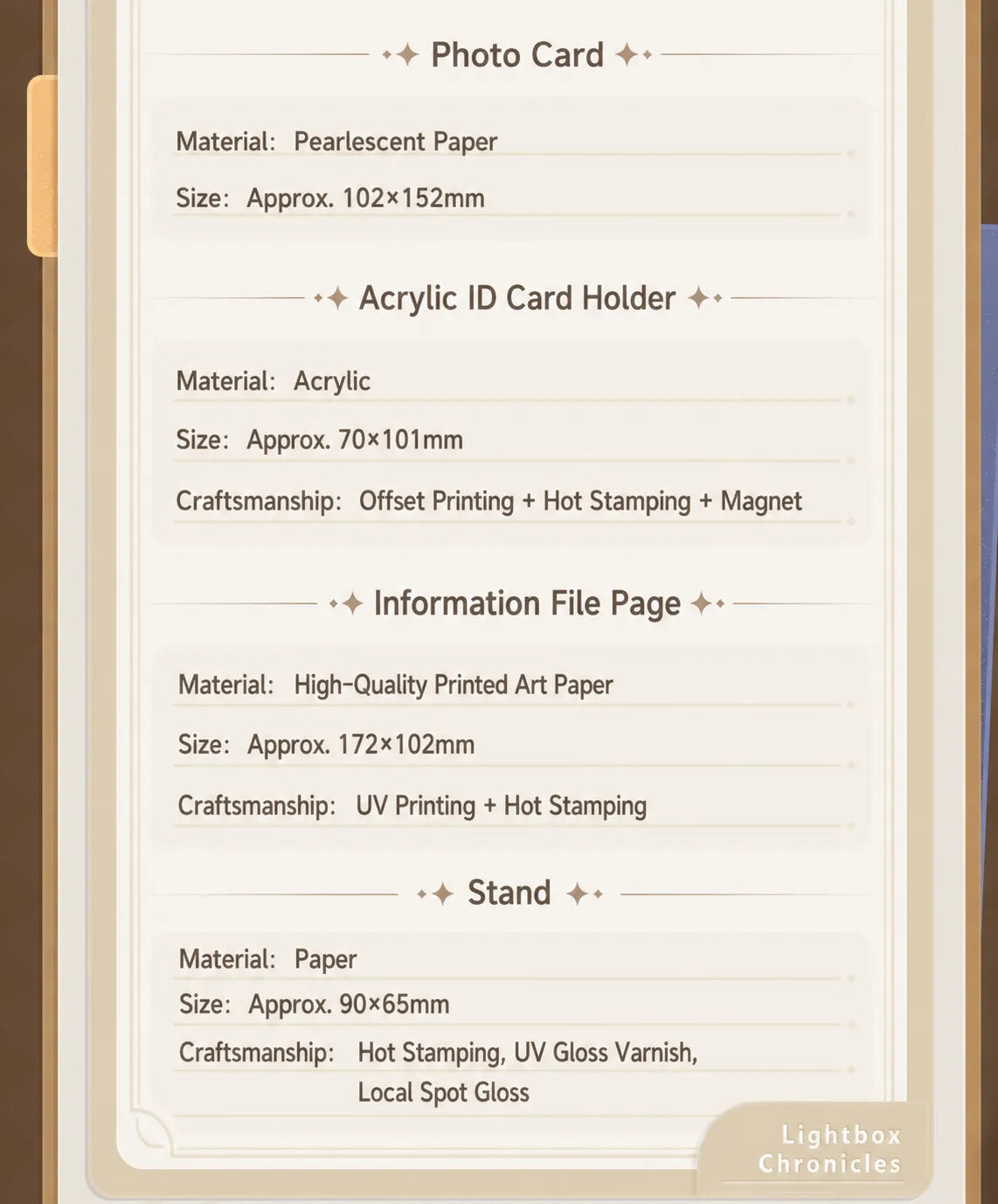 Lightbox Chronicles Series Archive File Set Product Information