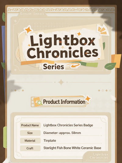 Genshin Impact Lightbox Chronicles Series Badge Product Information