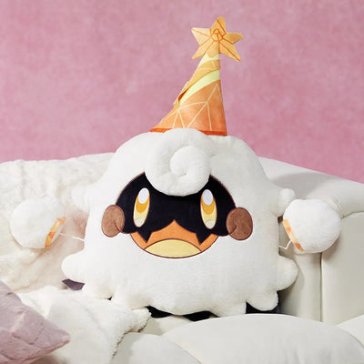 Genshin Impact Linnea Lumi plush pillow with fluffy white design and star-topped hat