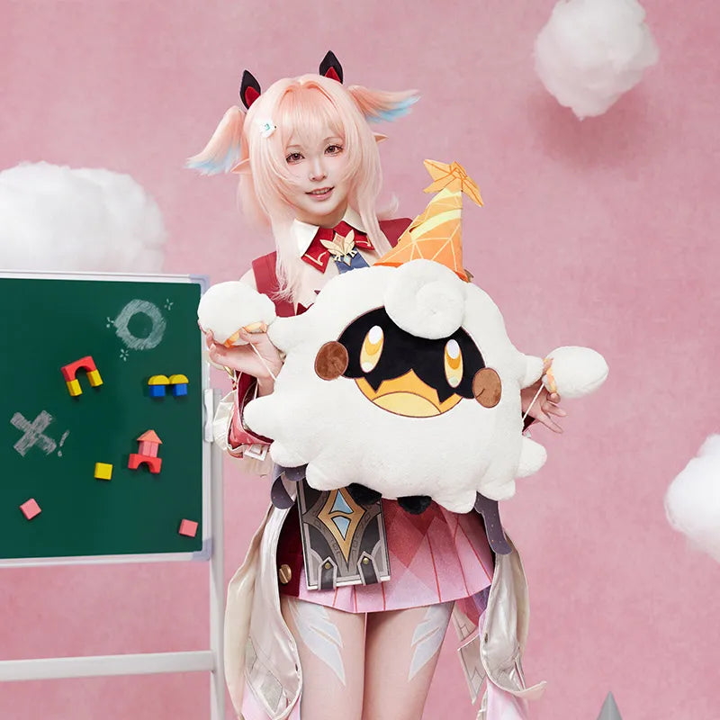 Large Lumi plush pillow featuring its signature face and soft fluffy body